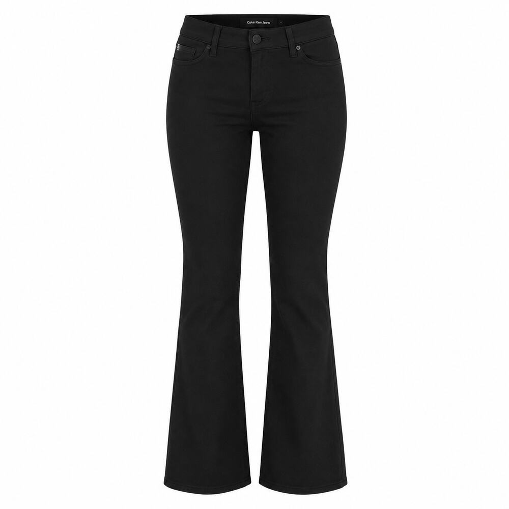 Calvin Klein Woman Black Dress Pants Size 12 Stretch Viscose Nylon Blend Pull On